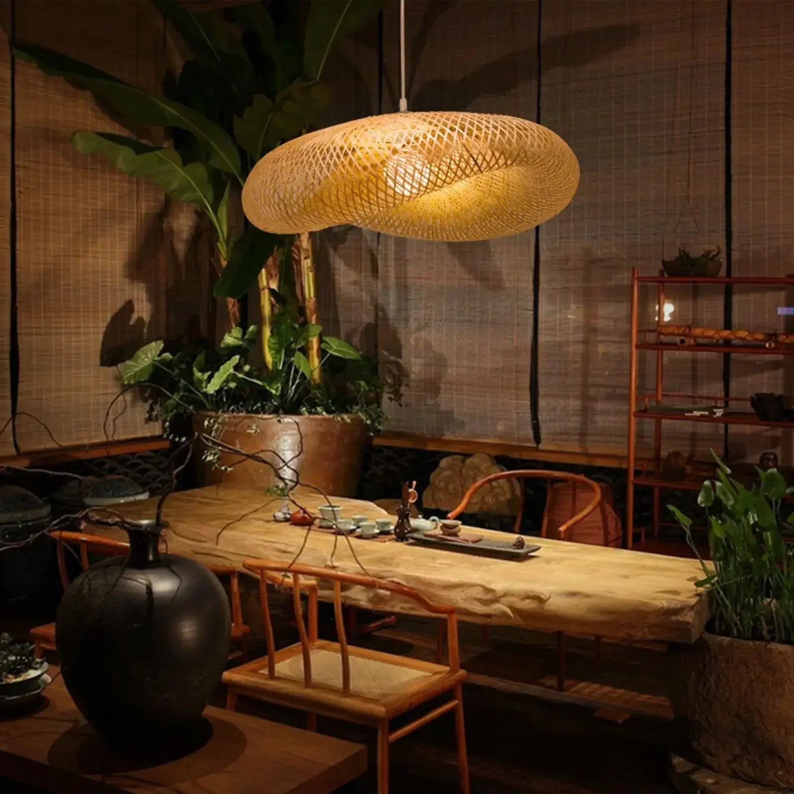 Suspension en bambou sculptural Oceïa