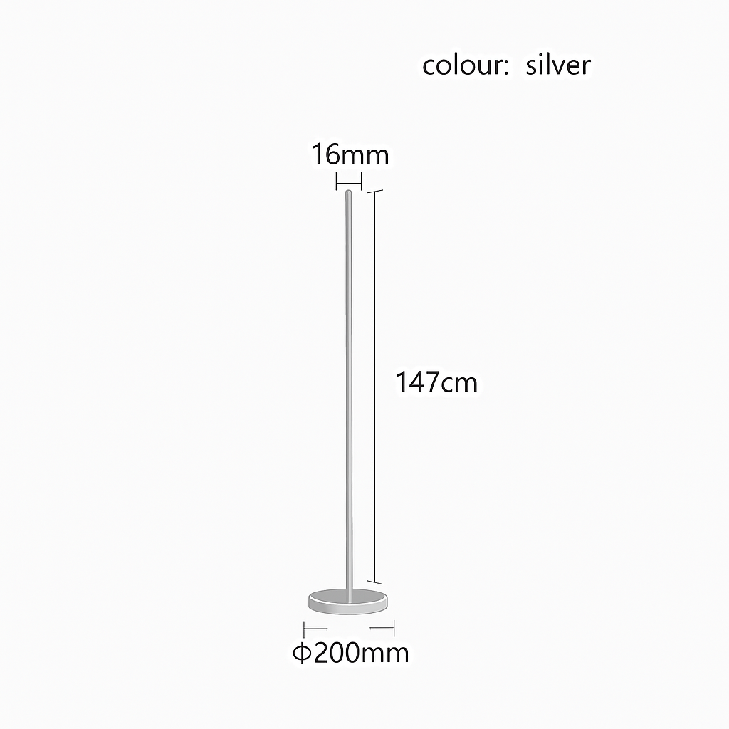 Lampadaire LED minimaliste en métal noir – design épuré Lucien