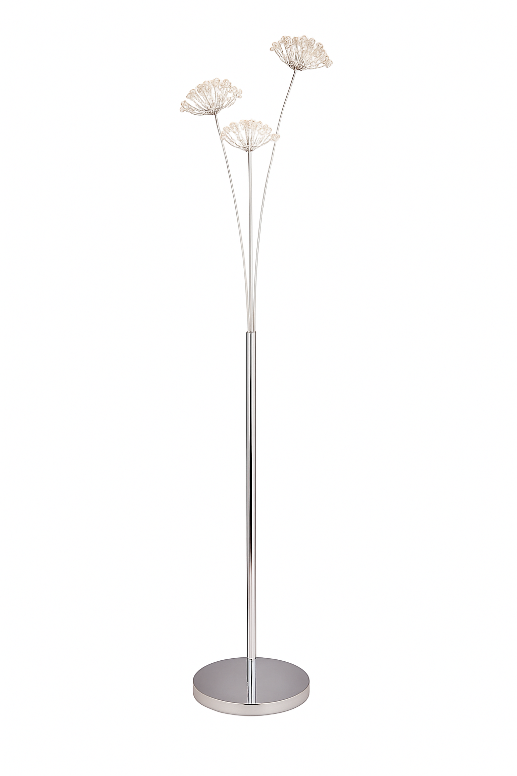 Lampadaire LED en cristal en forme de fleurs – design élégant 3 à 5 bras
