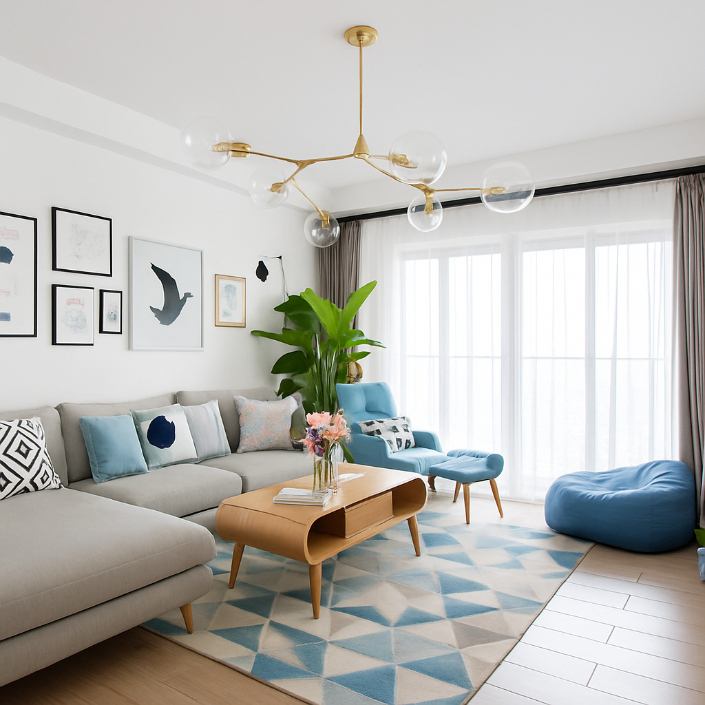 Lustre doré avec globes en verre – design chic et contemporain Lindsey