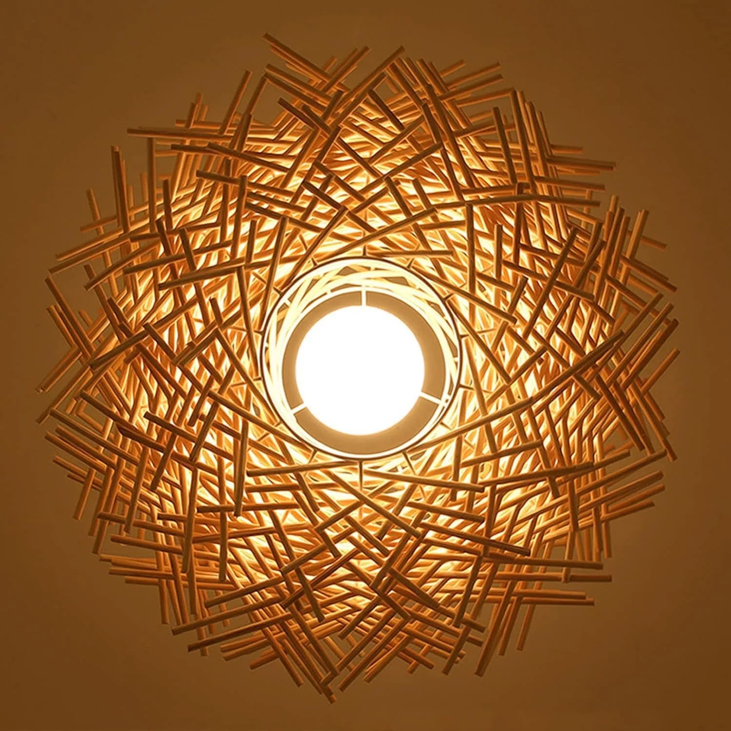 Suspension en bambou sculptural Soléa