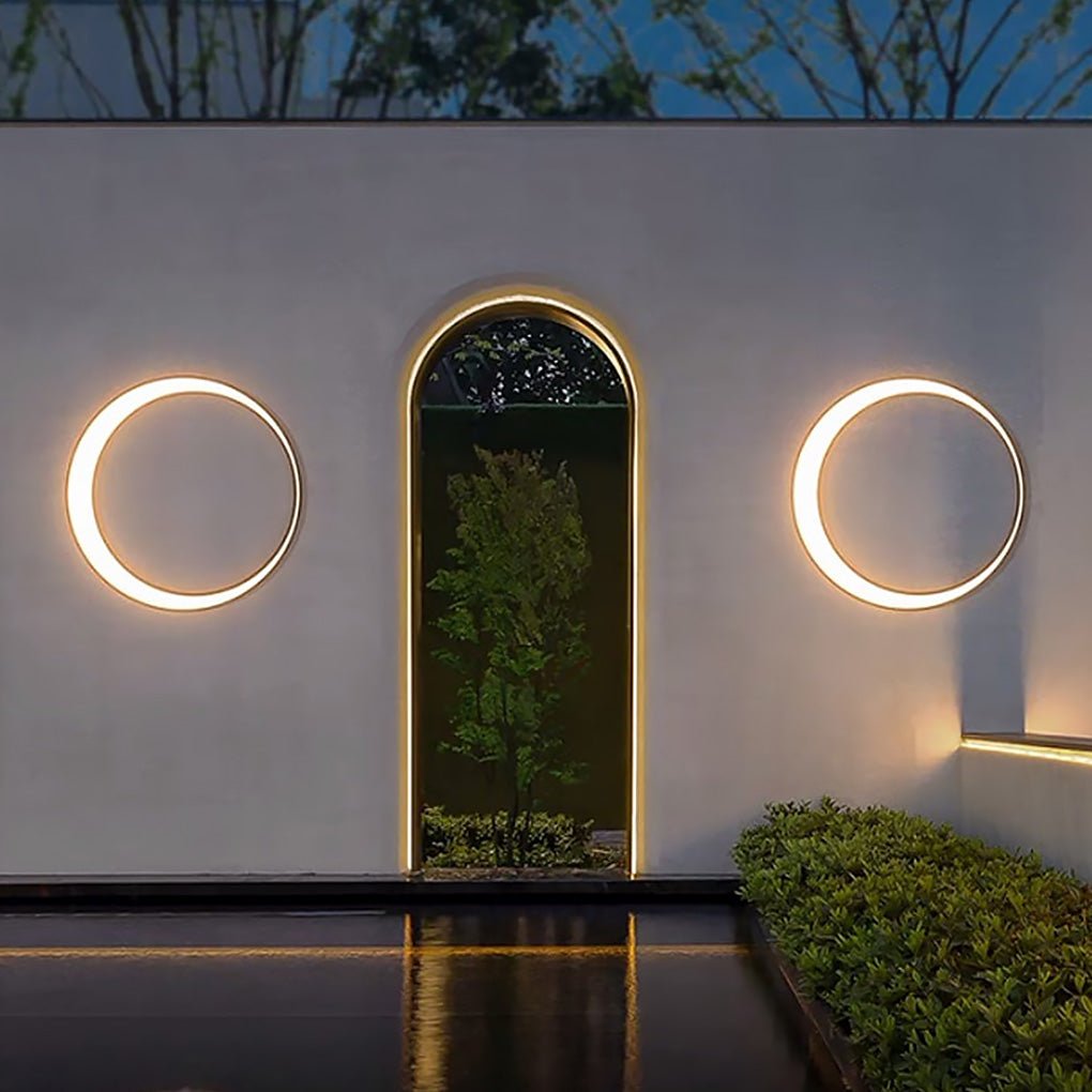 Applique Murale Extérieure Ronde LED – Effet Pleine Lune