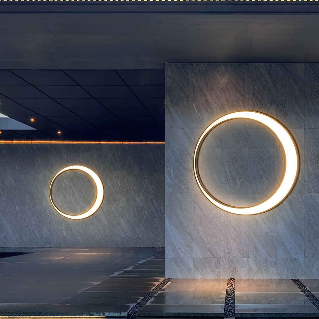 Applique Murale Extérieure Ronde LED – Effet Pleine Lune
