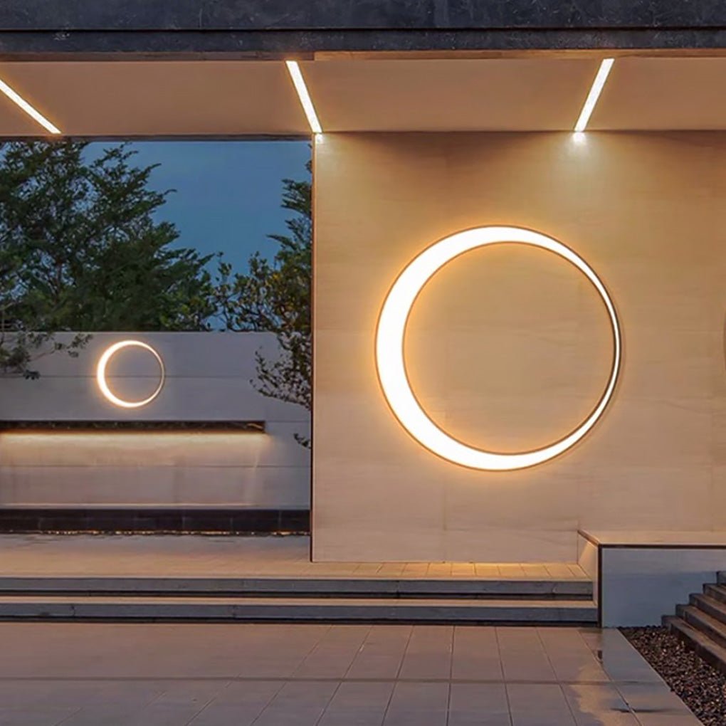 Applique Murale Extérieure Ronde LED – Effet Pleine Lune