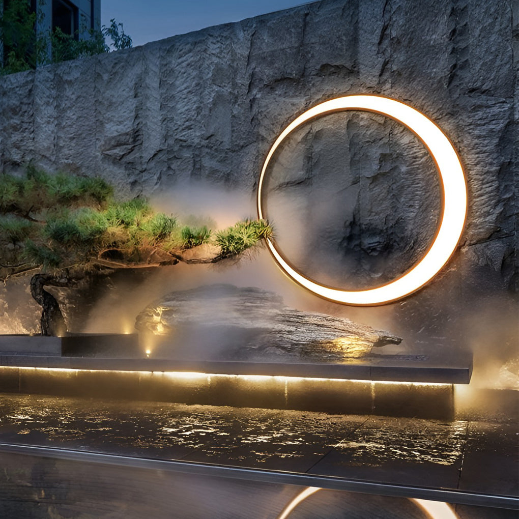 Applique Murale Extérieure Ronde LED – Effet Pleine Lune