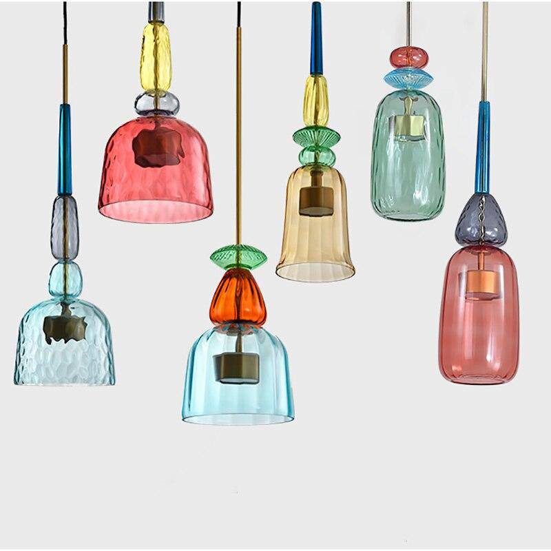 Suspension LED en verre teinté coloré – style nordique Illumy