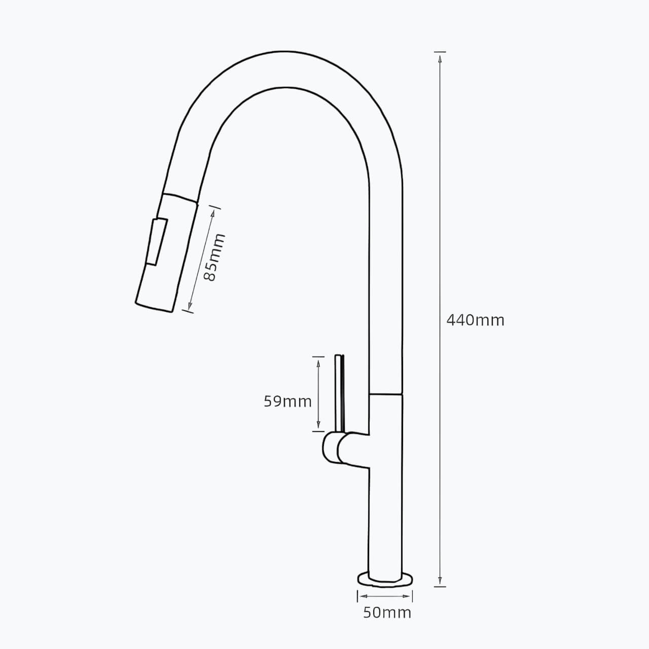 Robinet de cuisine avec douchette extractible design