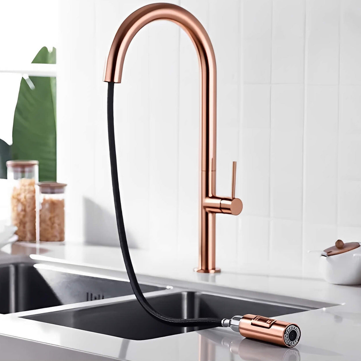 Robinet de cuisine avec douchette extractible design
