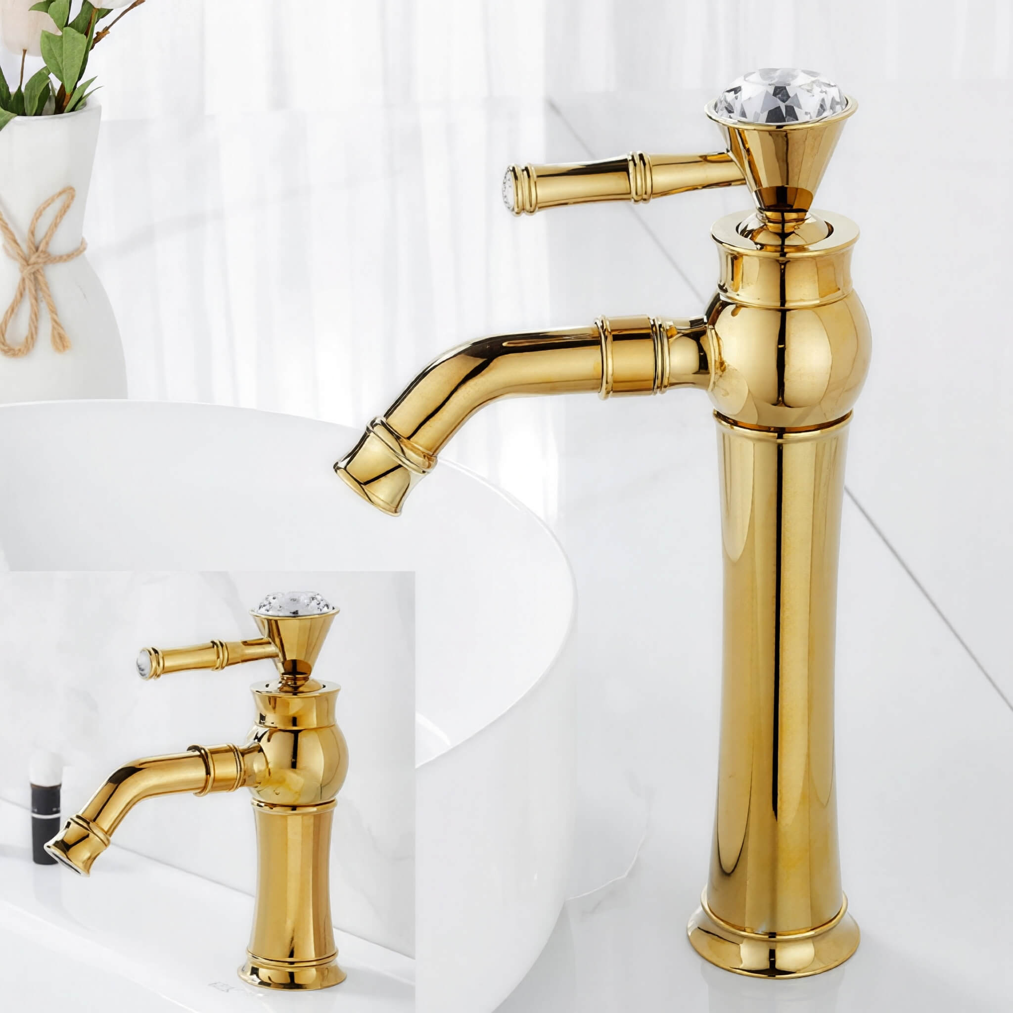 Robinet lavabo ou vasque moderne - Détail diamant