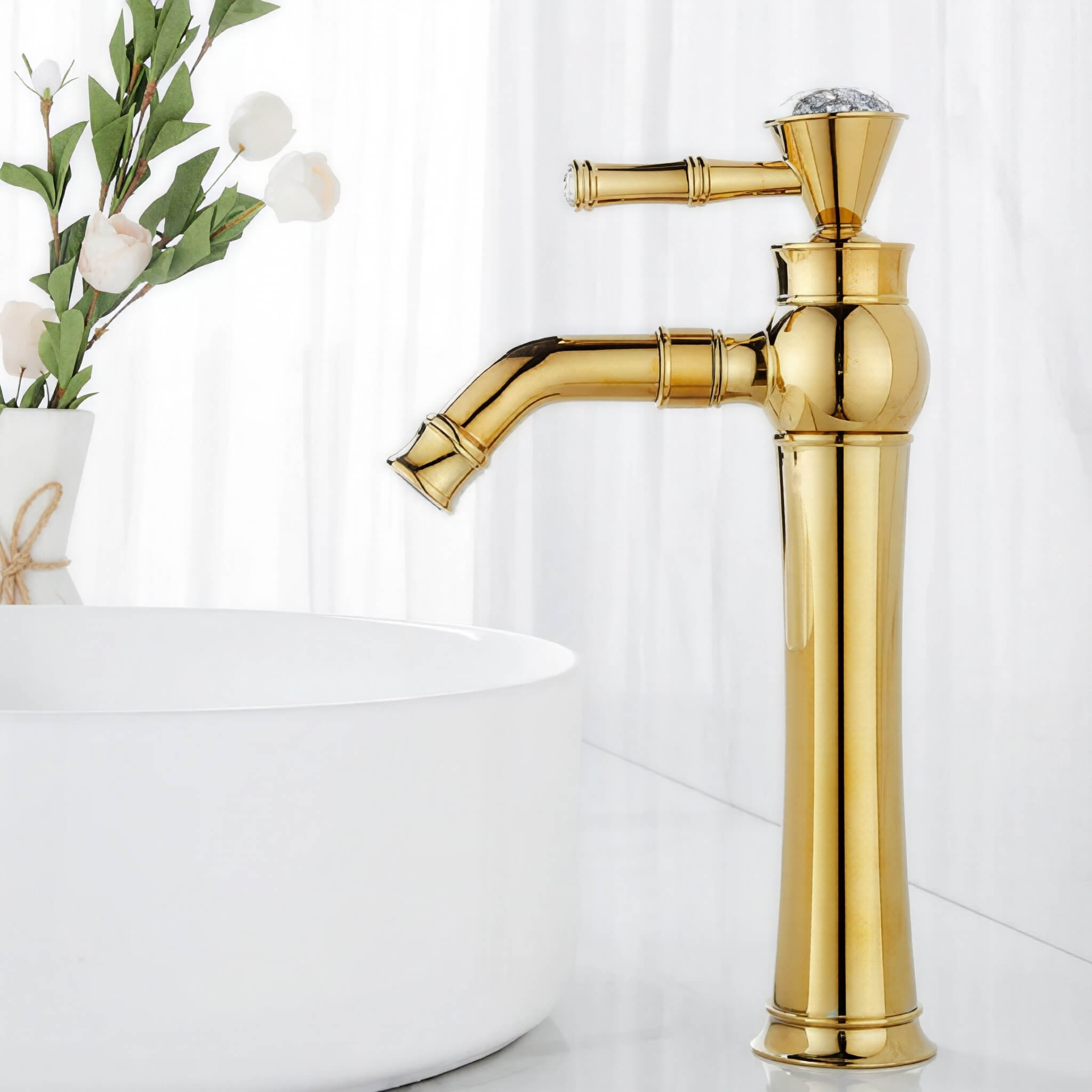 Robinet lavabo ou vasque moderne - Détail diamant
