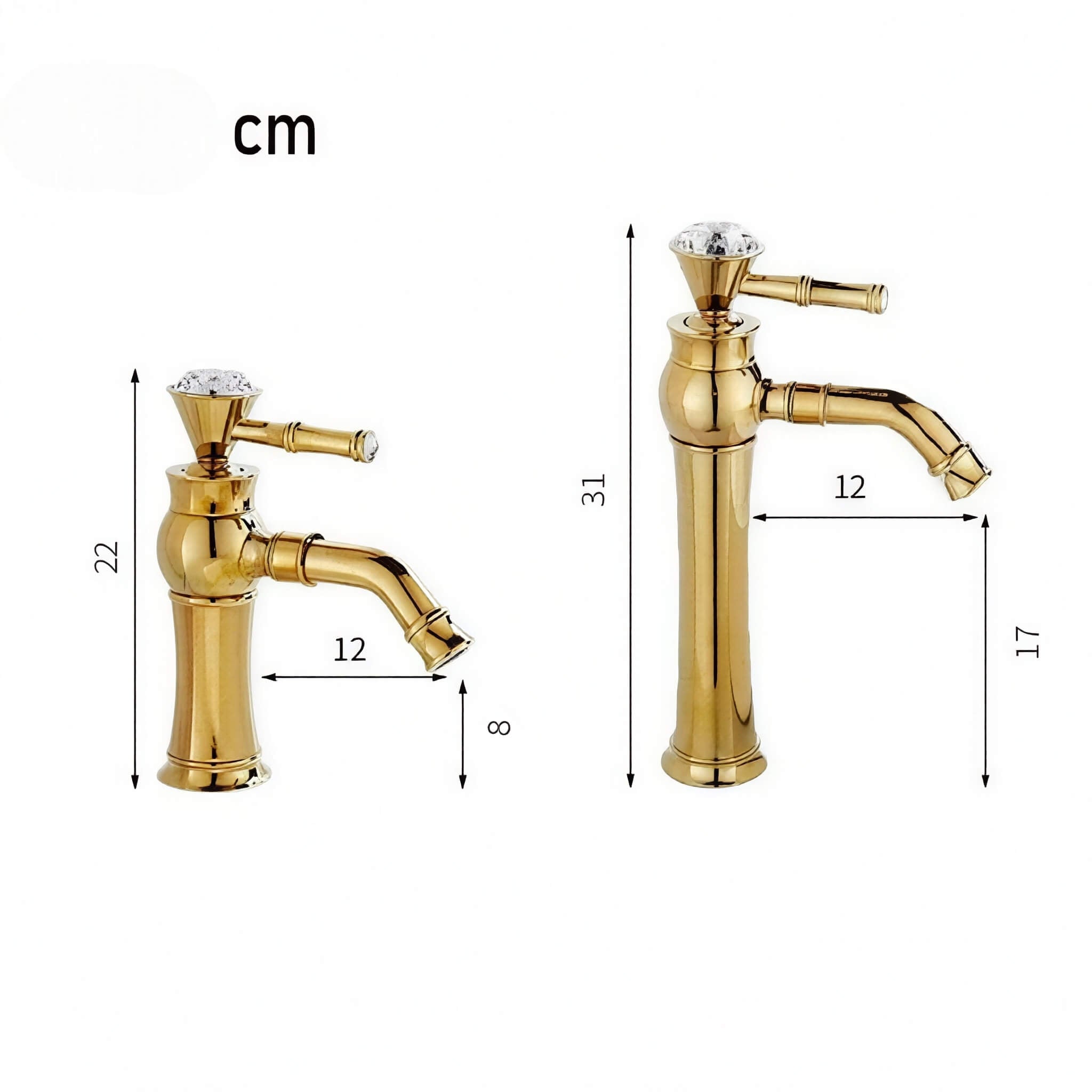 Robinet lavabo ou vasque moderne - Détail diamant