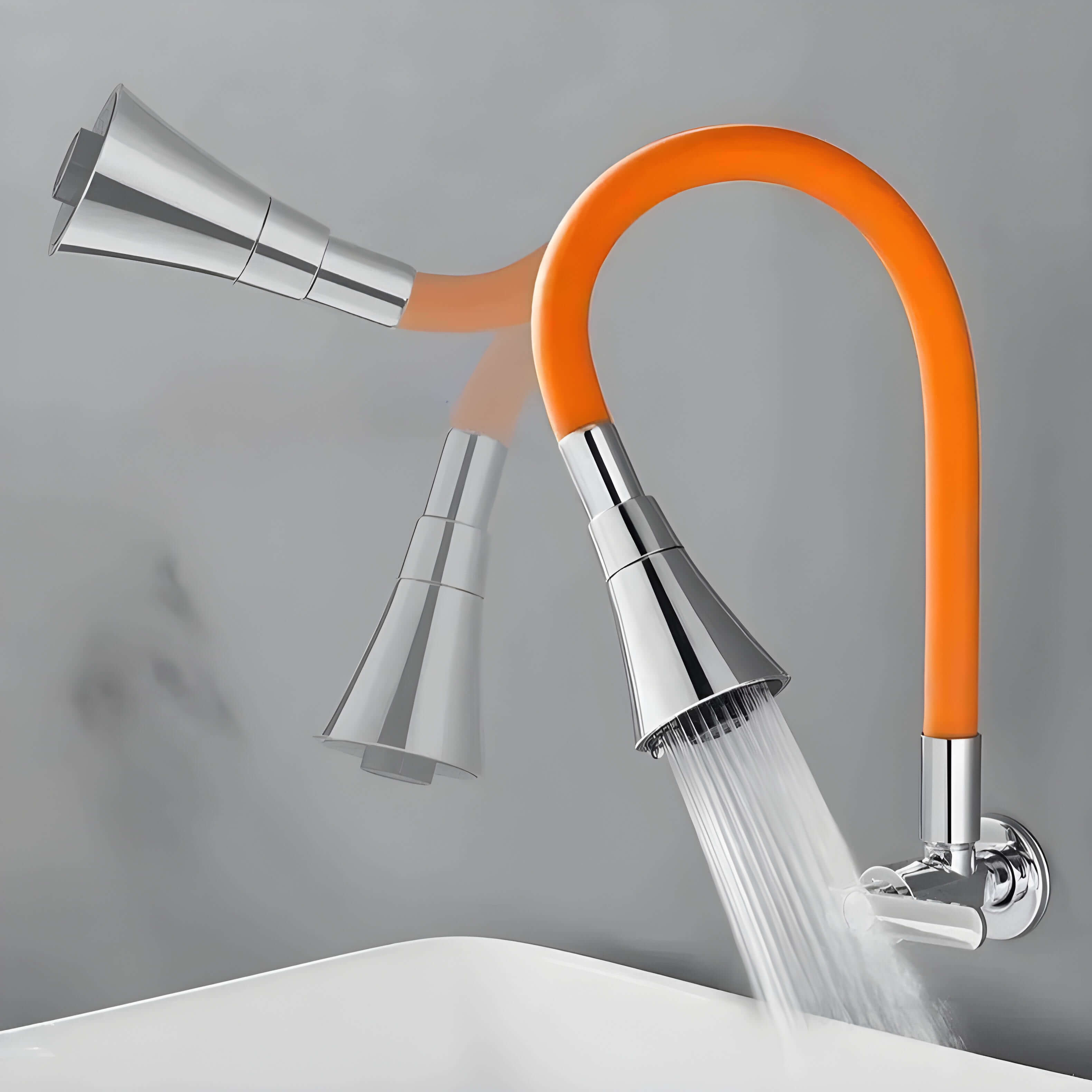 Robinet mural cuisine - Flexible pivotant 360° - Eau froide
