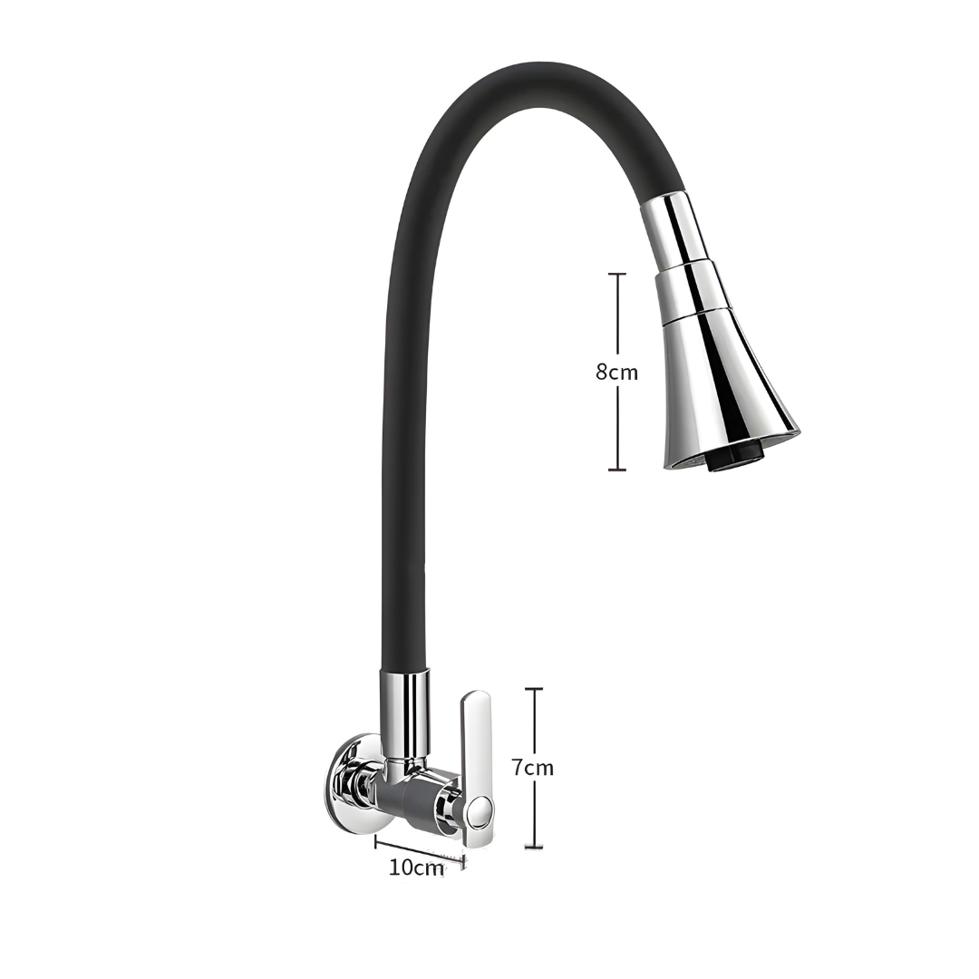 Robinet mural cuisine - Flexible pivotant 360° - Eau froide