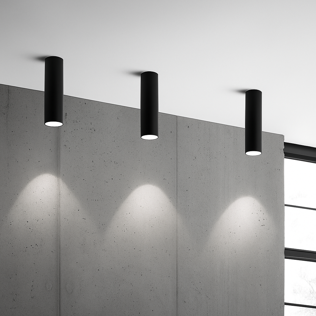 Spot LED en tube en saillie – éclairage anti-éblouissement, IP44