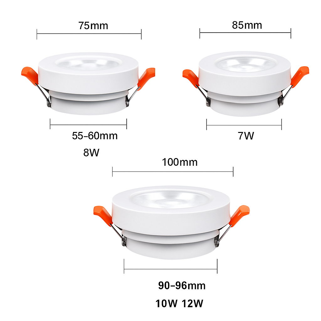 Spot LED rond orientable encastrable en aluminium – dimmable, Slim