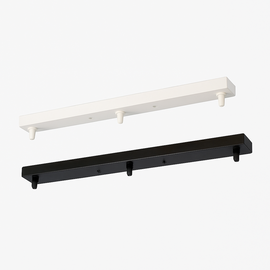Support socle long pour suspension – 1 à 5 points lumineux, noir ou blanc