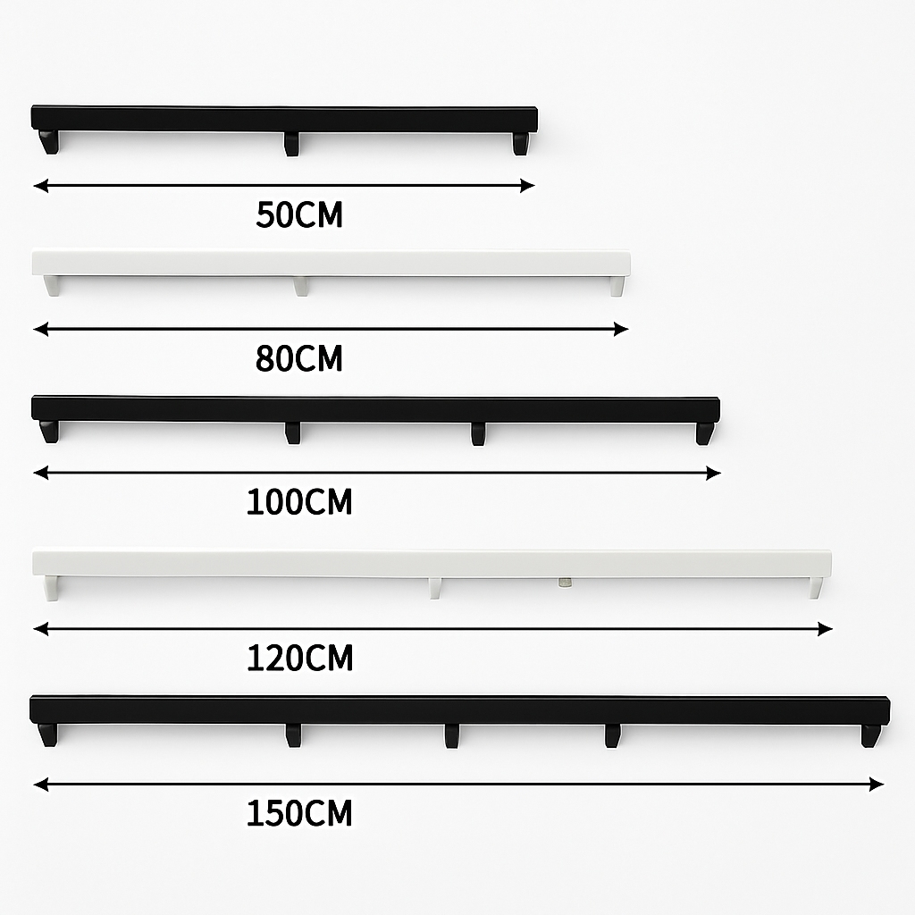 Support socle long pour suspension – 1 à 5 points lumineux, noir ou blanc