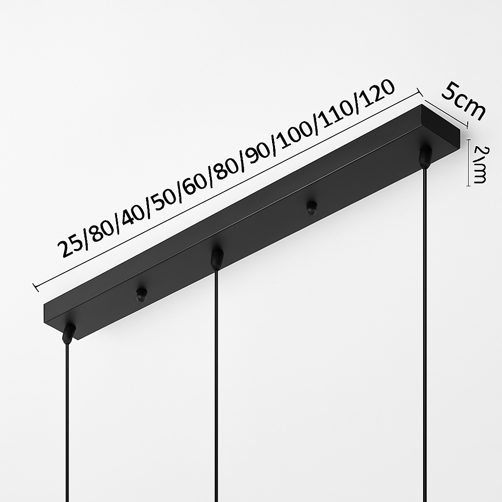 Support socle long pour suspension – 1 à 5 points lumineux, noir ou blanc