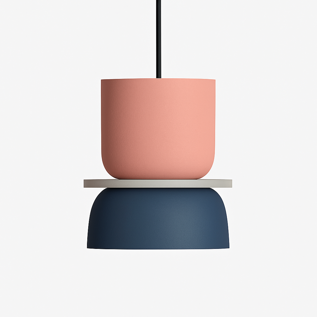 Suspension géométrique en métal coloré – formes ludiques Makazon