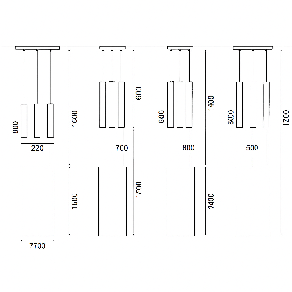Suspension cylindrique LED en métal noir – design industriel épuré