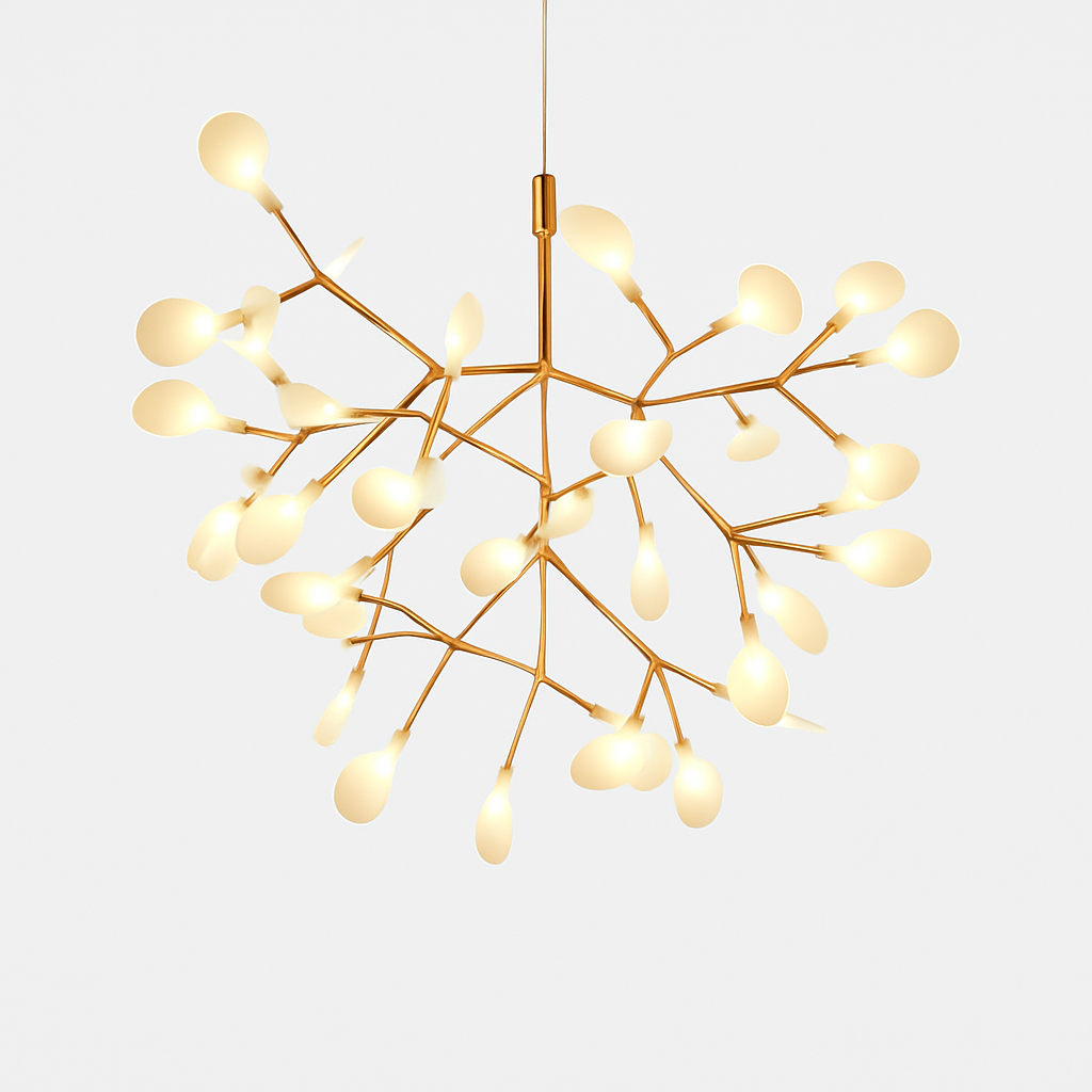 Suspension LED en fer ramifié style arbre – cuivré ou noir