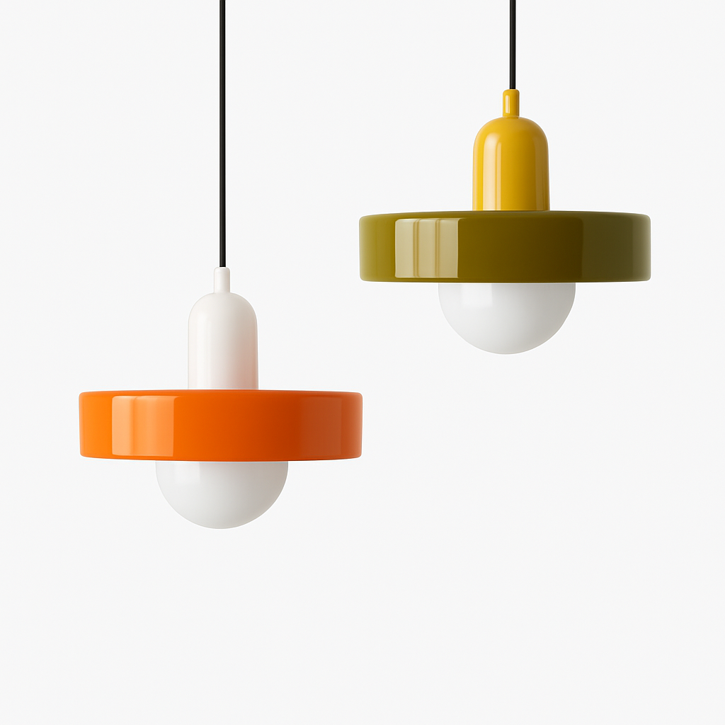 Suspension en verre soufflé teinté couleurs douces style nordique