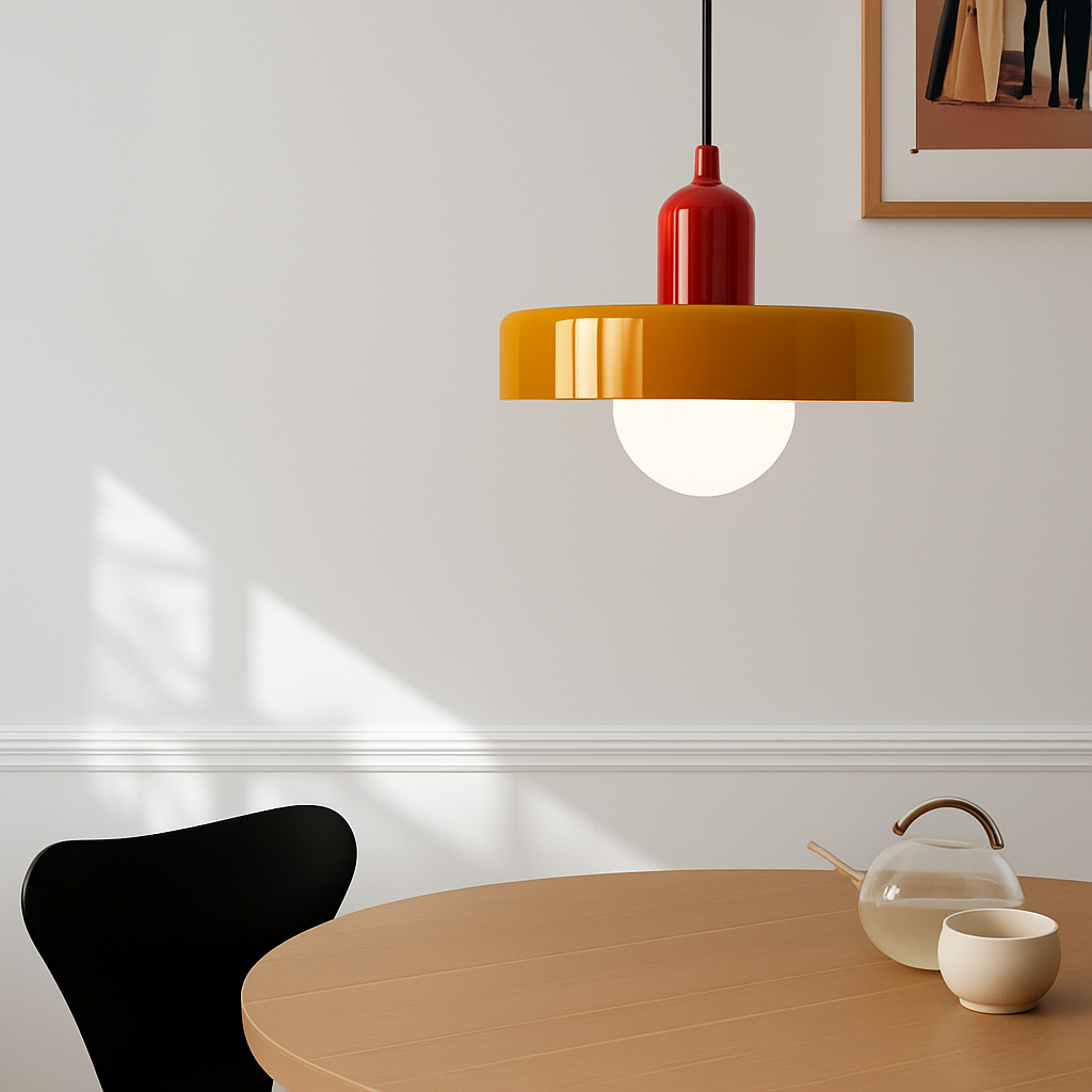 Suspension en verre soufflé teinté couleurs douces style nordique