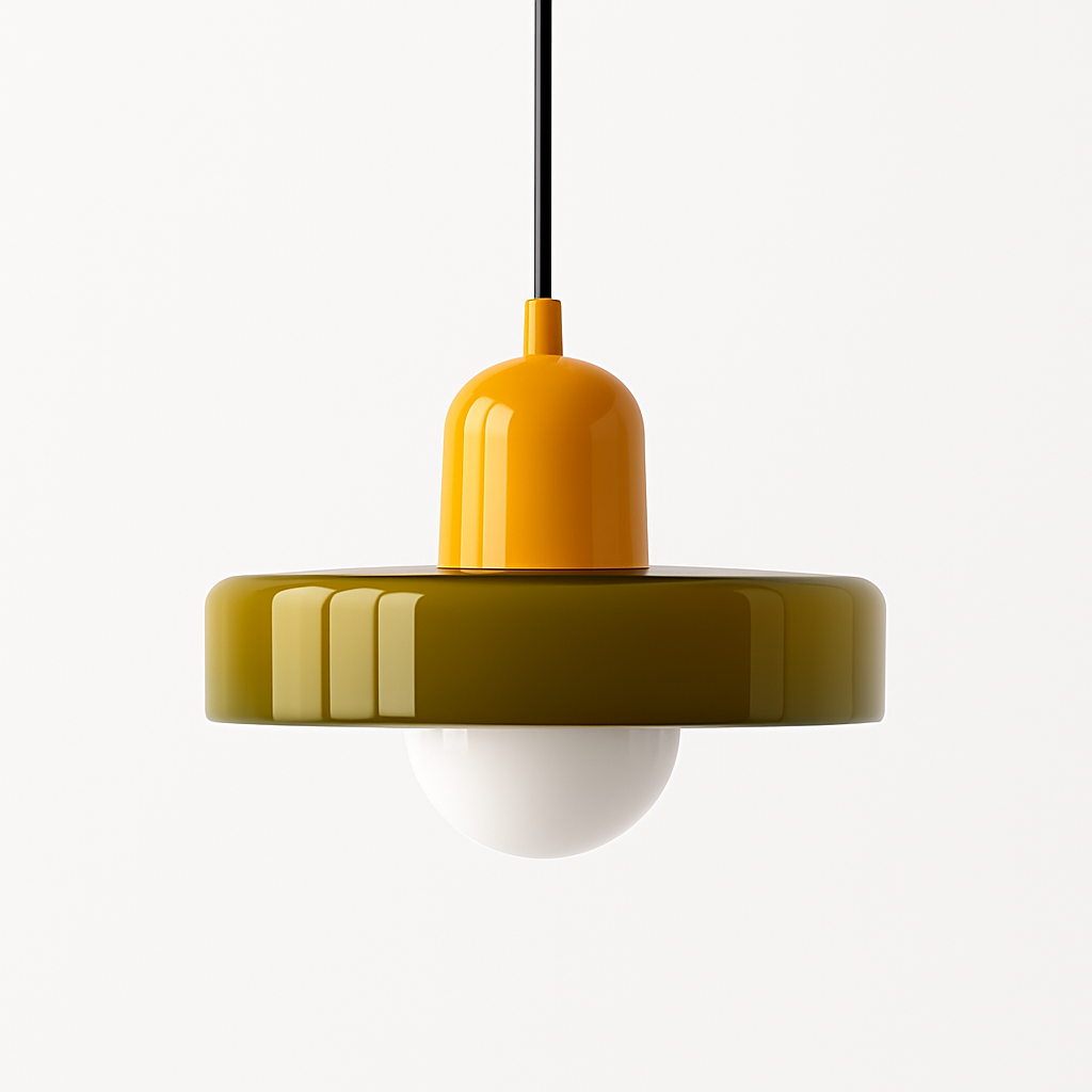 Suspension en verre soufflé teinté couleurs douces style nordique