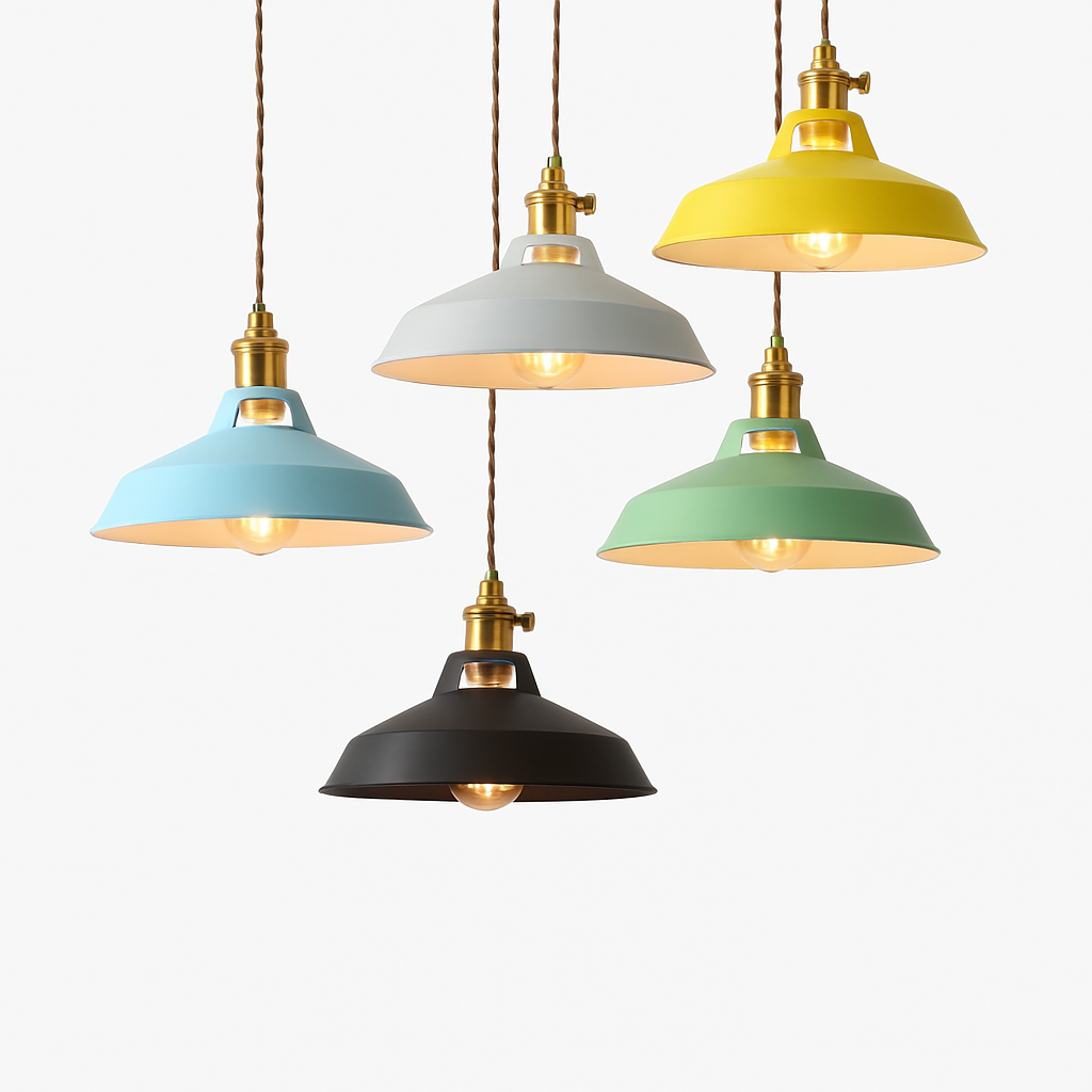 Suspension LED en métal coloré style industriel – Loft
