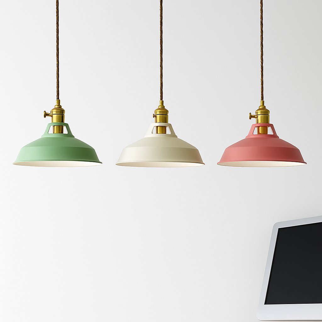 Suspension LED en métal coloré style industriel – Loft