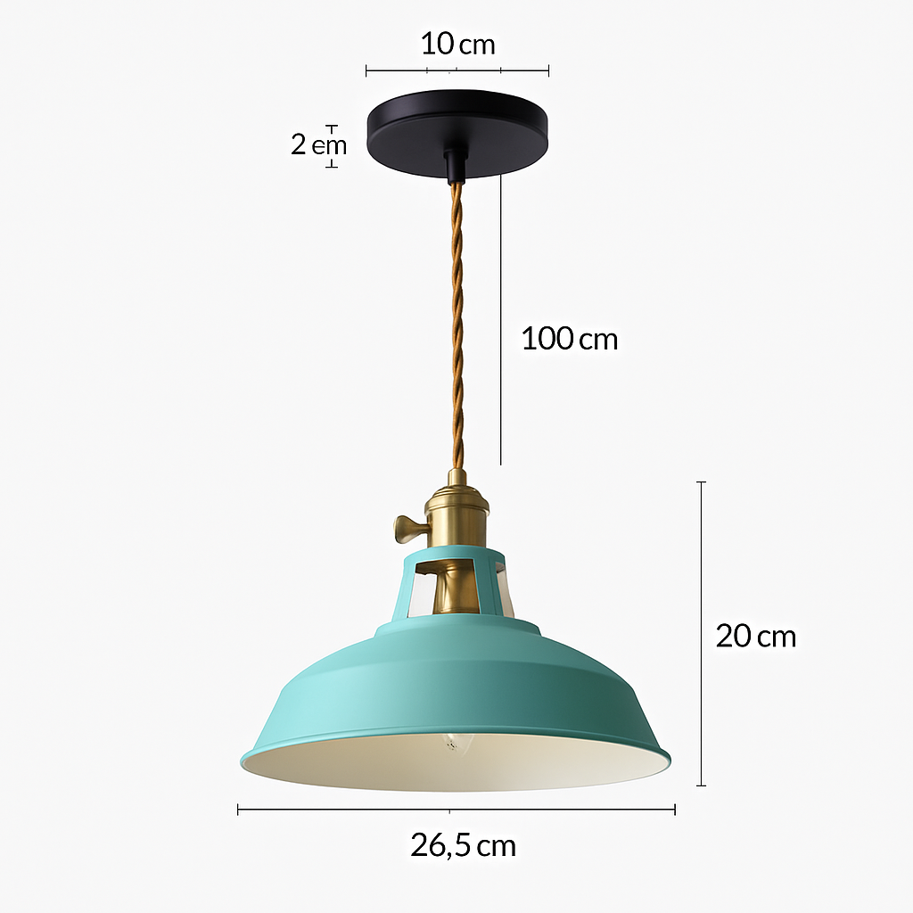 Suspension LED en métal coloré style industriel – Loft