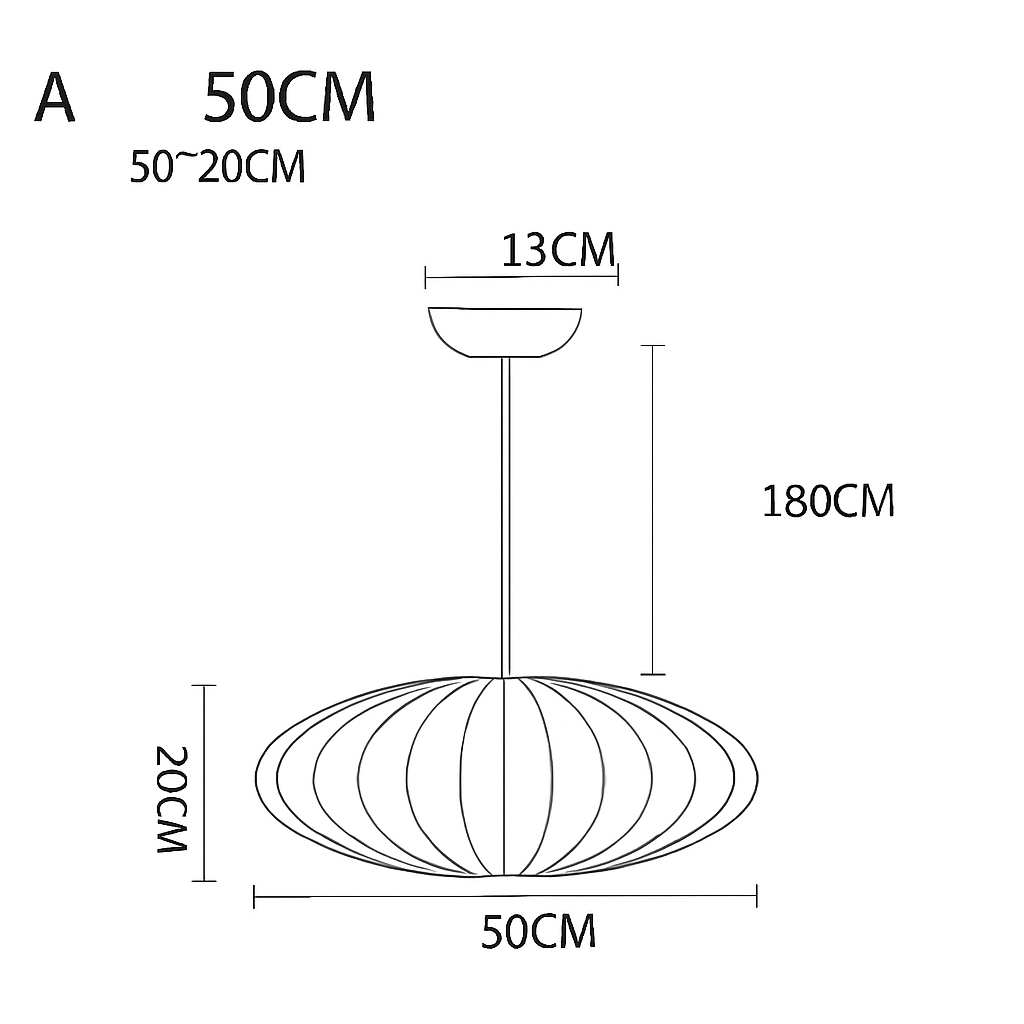 Suspension en tissu style japonais – lumière douce et raffinée Silk