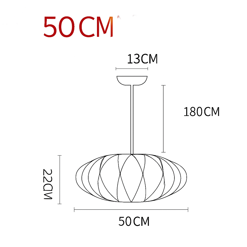 Suspension en tissu style japonais – lumière douce et raffinée Silk