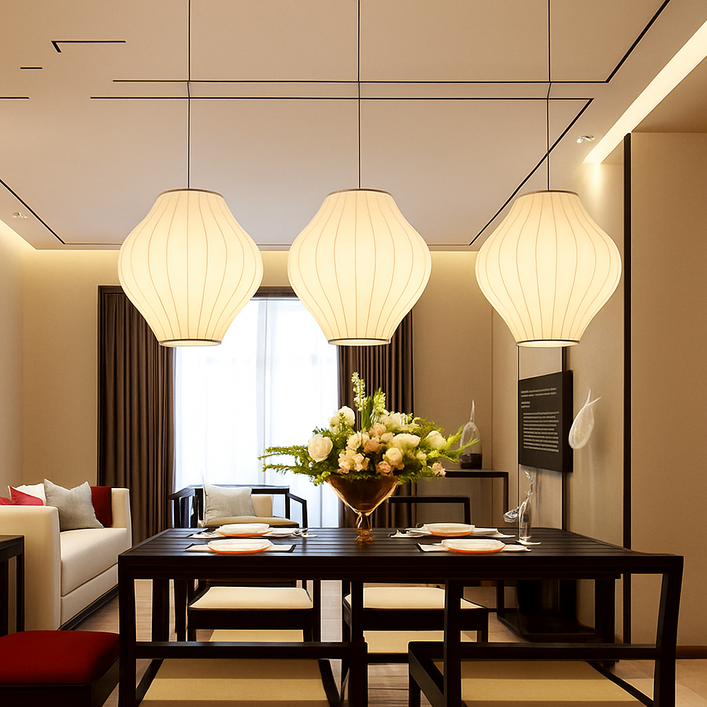 Suspension en tissu style japonais – lumière douce et raffinée Silk